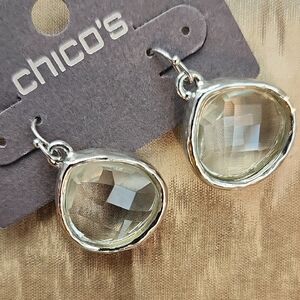 Chico's Clear Teardrop Dangle Earrings